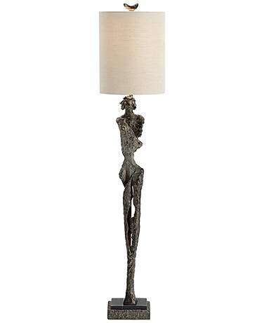 Wildwood Gertrude Dark Bronze and Natural Black Floor Lamp