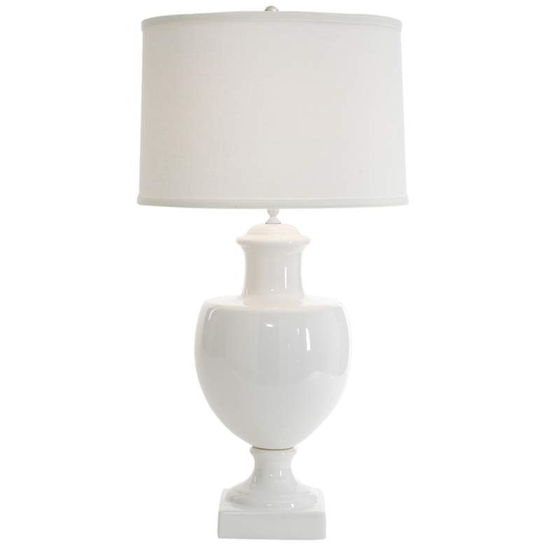 Image 1 Wildwood Greenwich White Glaze Italian Ceramic Table Lamp
