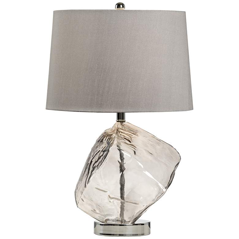 Image 1 Wildwood Ice Smoke Glass Table Lamp with USB Port