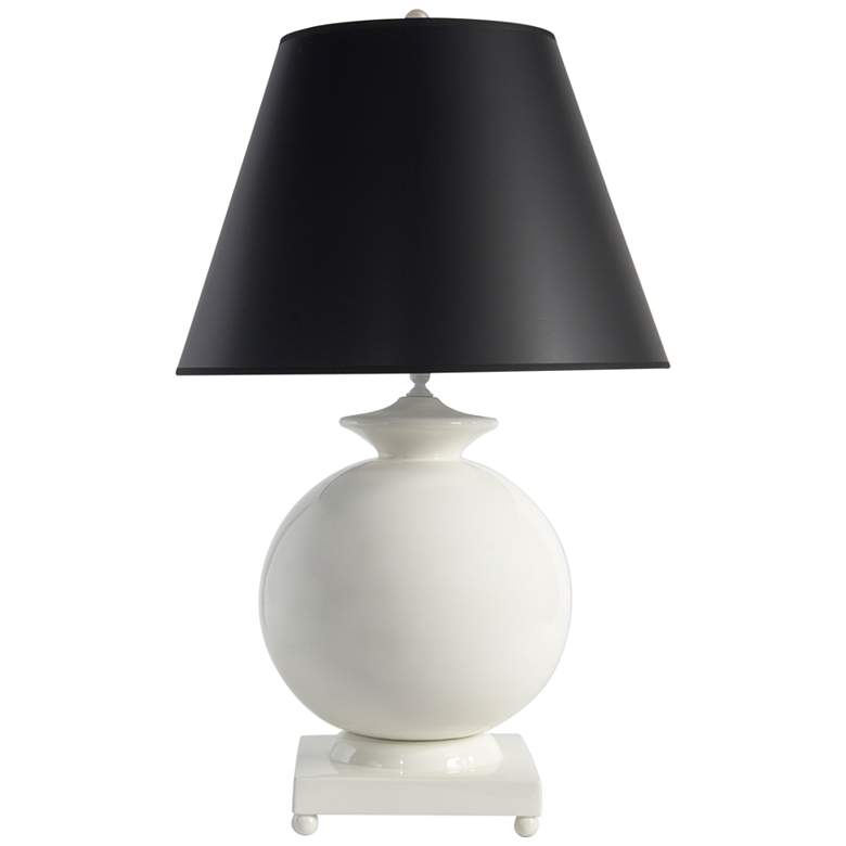 Image 1 Wildwood Opus White Ceramic Accent Table Lamp with Black Shade