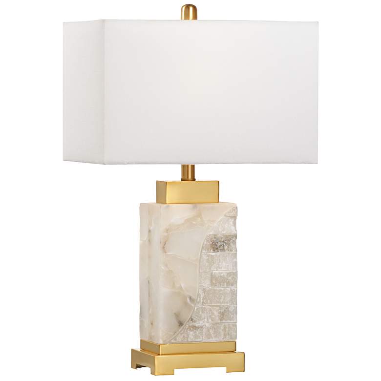 Image 1 Wildwood Park Place Natural White Alabaster Table Lamp