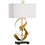 2_Wildwood Ribbon Twirl 25" High Antique Gold Leaf Metal Table Lamp