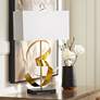1_Wildwood Ribbon Twirl 25" High Antique Gold Leaf Metal Table Lamp