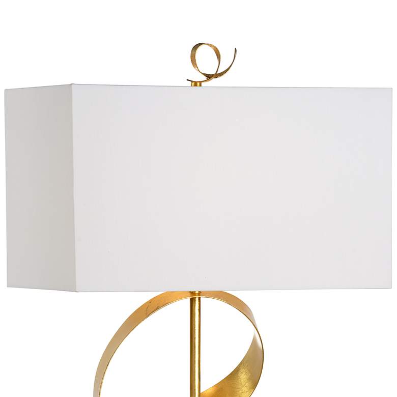 Image 4 Wildwood Ribbon Twirl 25" High Antique Gold Leaf Metal Table Lamp more views