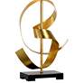 5_Wildwood Ribbon Twirl 25" High Antique Gold Leaf Metal Table Lamp more views