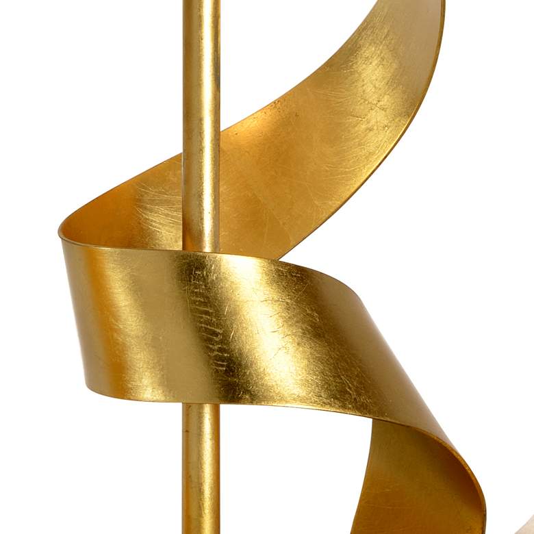 Image 6 Wildwood Ribbon Twirl 25" High Antique Gold Leaf Metal Table Lamp more views