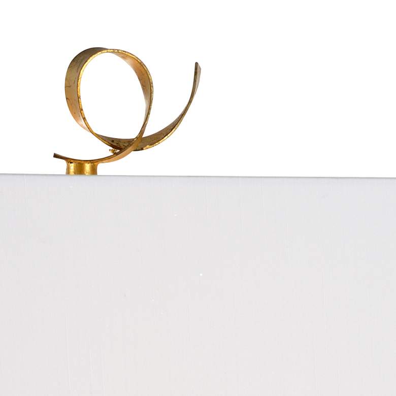 Image 7 Wildwood Ribbon Twirl 25" High Antique Gold Leaf Metal Table Lamp more views