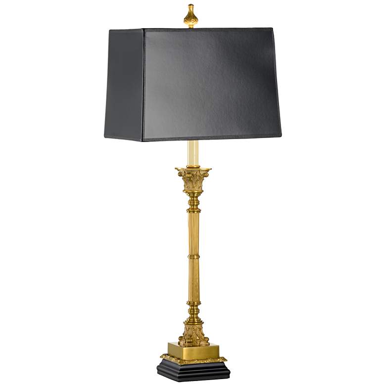 Image 1 Wildwood St Michel Brass Console Table Lamp w/ Black Shade