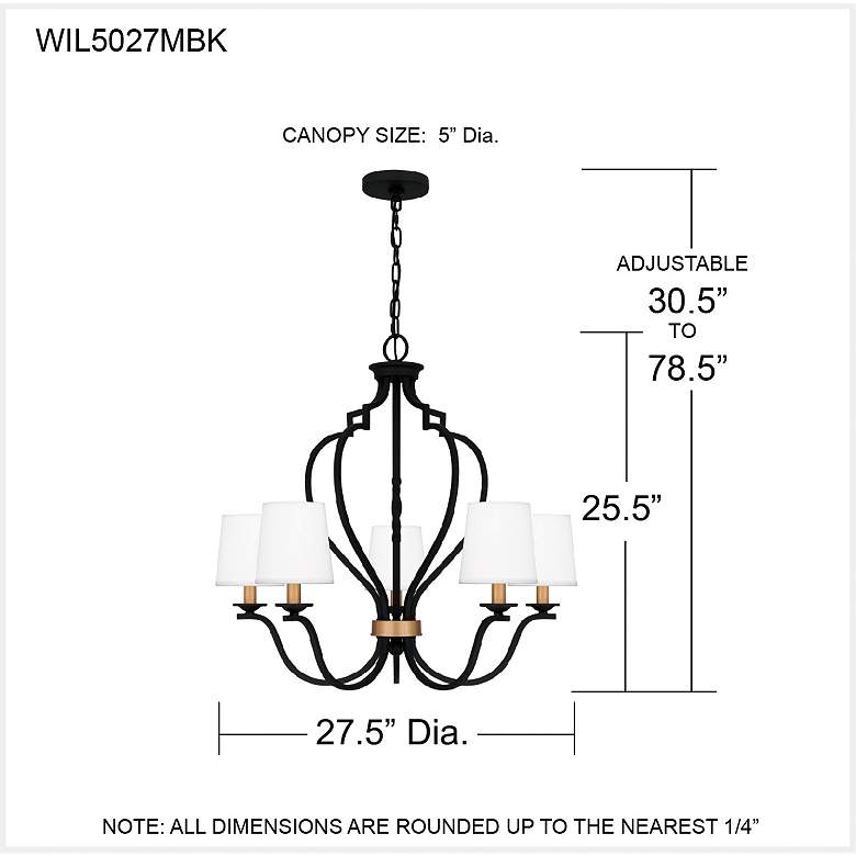 Image 7 Wilkins 5-Light Matte Black Chandelier more views