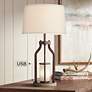 Will Bronze Table Lamp with USB Port and LED Night Light