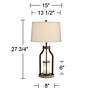 Will Bronze Table Lamp with USB Port and LED Night Light