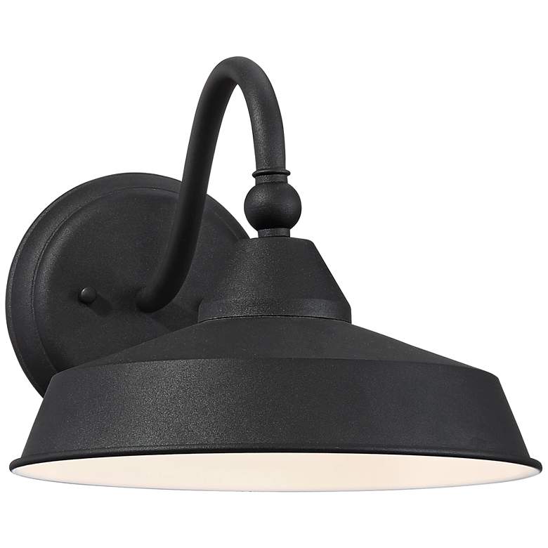 Image 3 Willard 8 3/4" High Textured Black LED Barn Light Wall Sconce more views