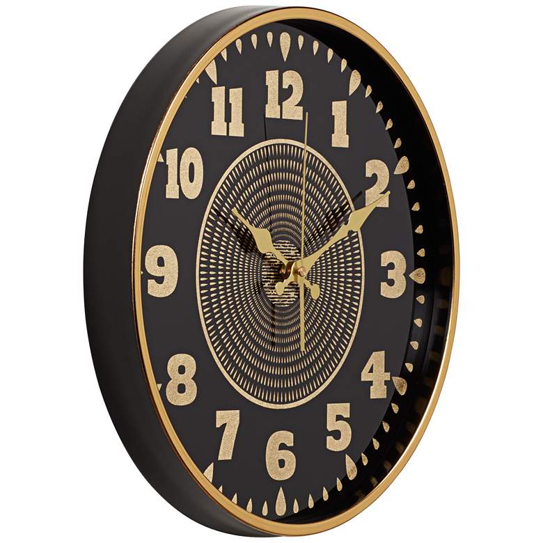 Image 4 Willeton Black and Gold 14 1/2" Round Wall Clock more views