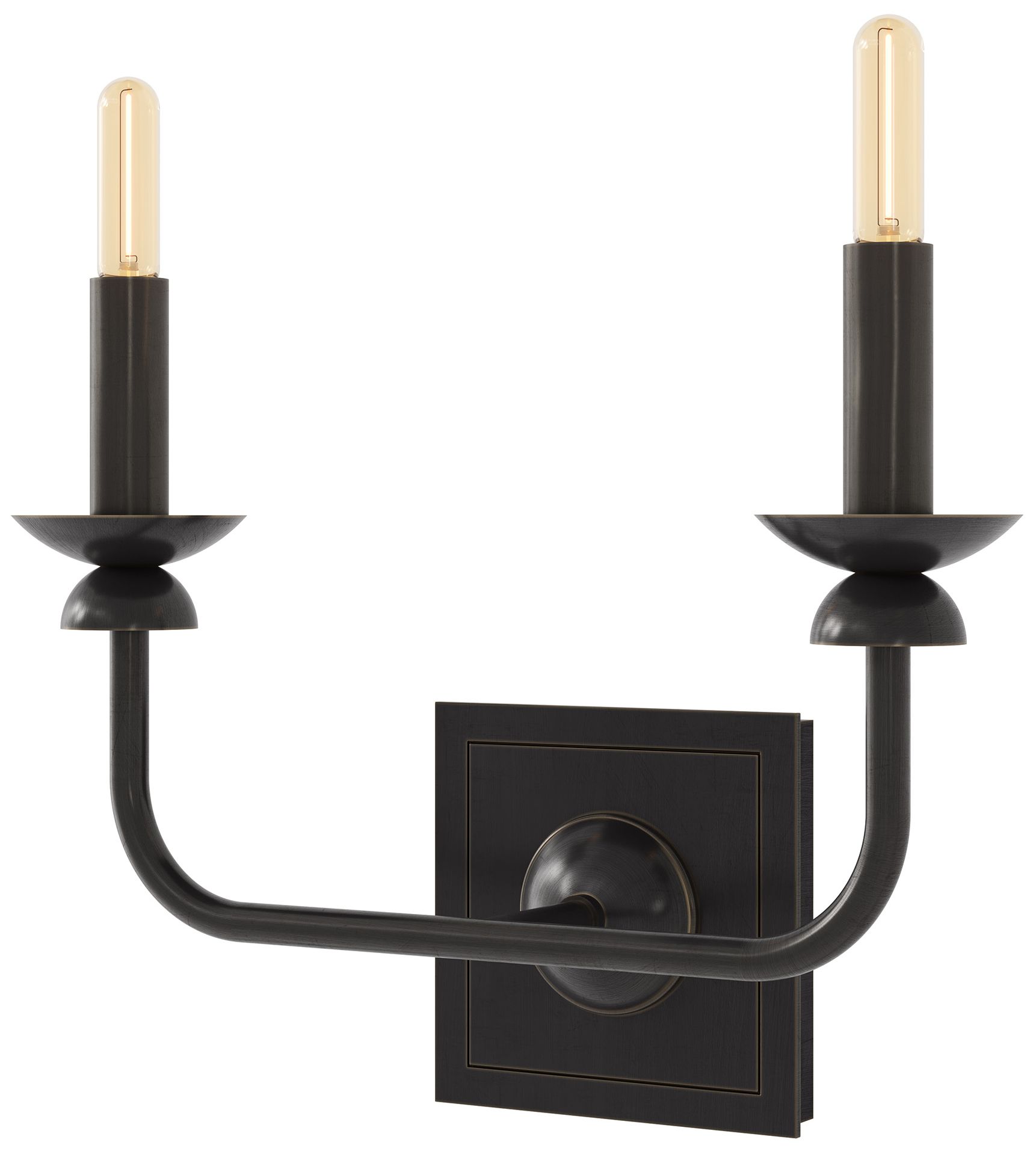 William 10.75" High 2-Light Deep Patina Bronze Wall Sconce