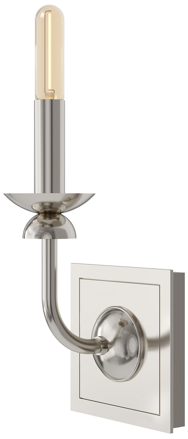 William 10.75" High  Polished Nickel  Wall Sconce
