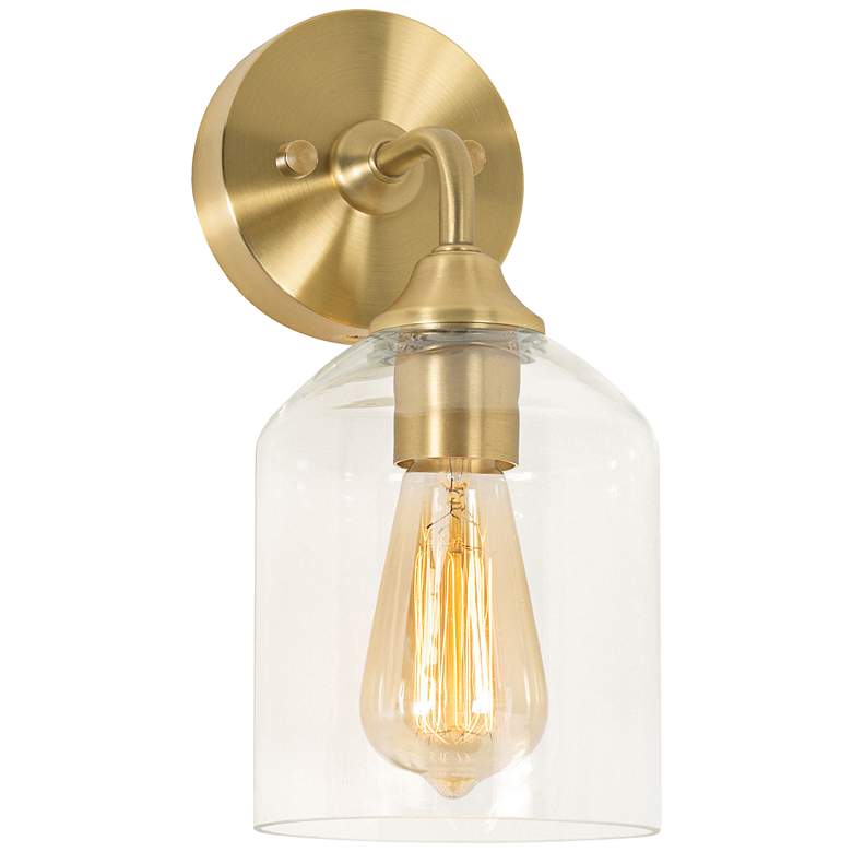 Image 1 William 11 3/4" High Satin Brass Wall Sconce
