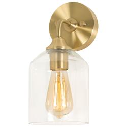 William 11 3/4" High Satin Brass Wall Sconce