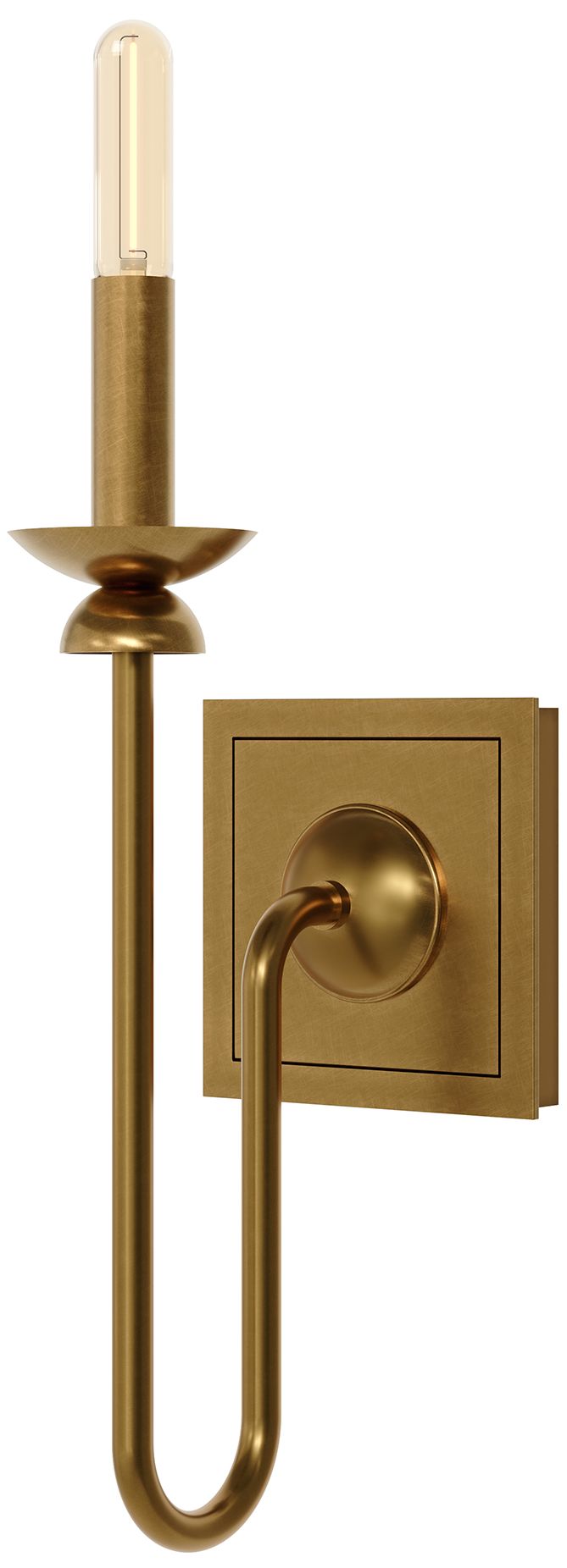 William 15.25" High  Lacquered Burnished Brass Wall Sconce