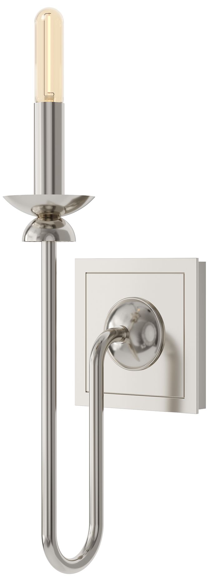 William 15.25" High  Polished Nickel  Wall Sconce