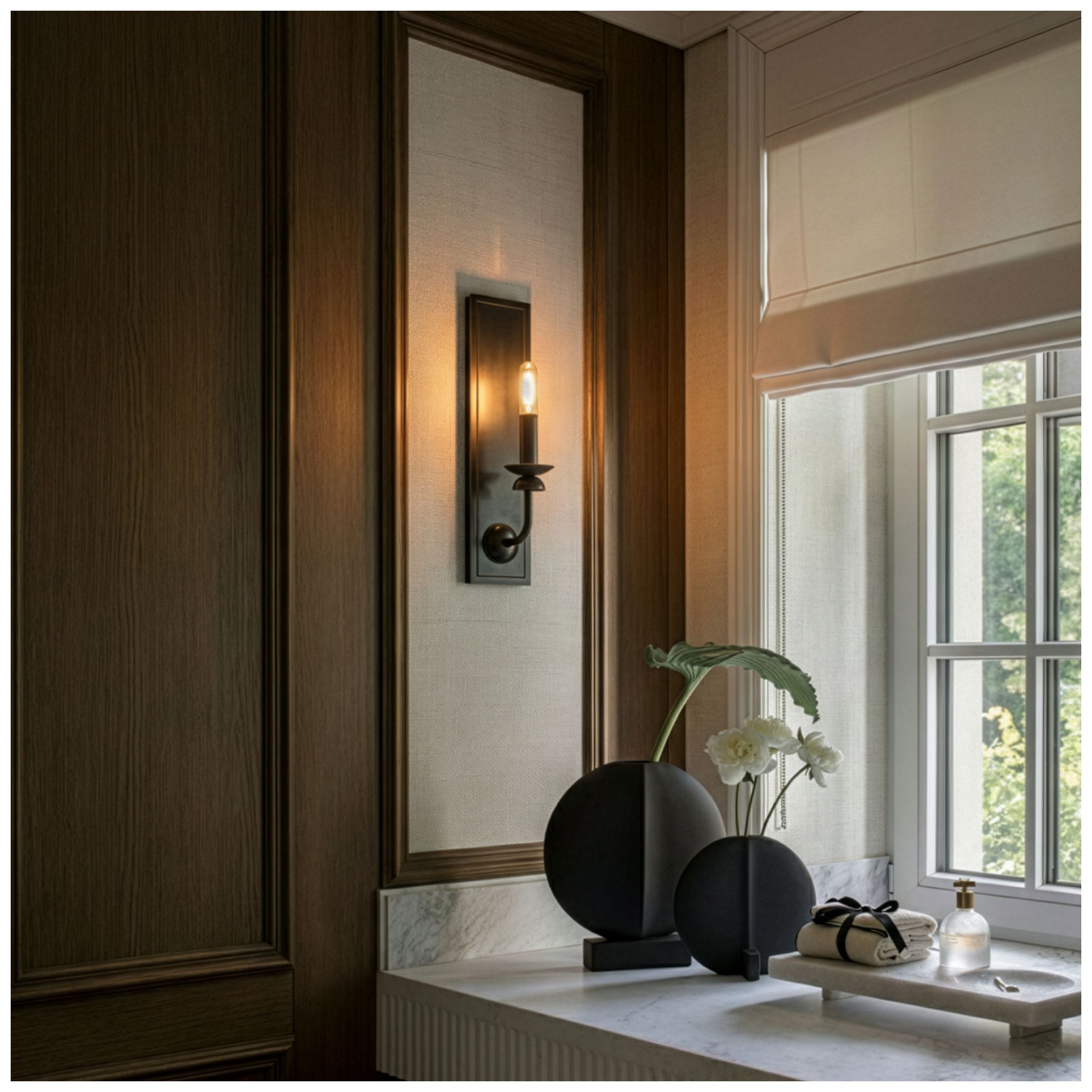 Image 4 William 18.5" High Deep Patina Bronze Wall Sconce more views