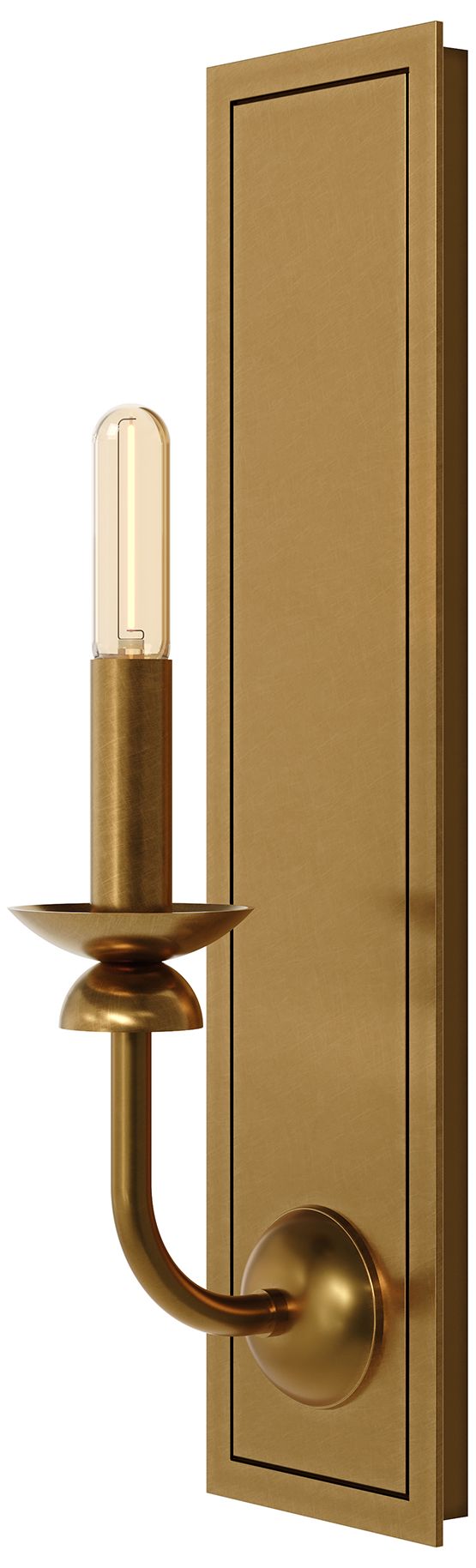 William 18.5" High  Lacquered Burnished Brass Wall Sconce
