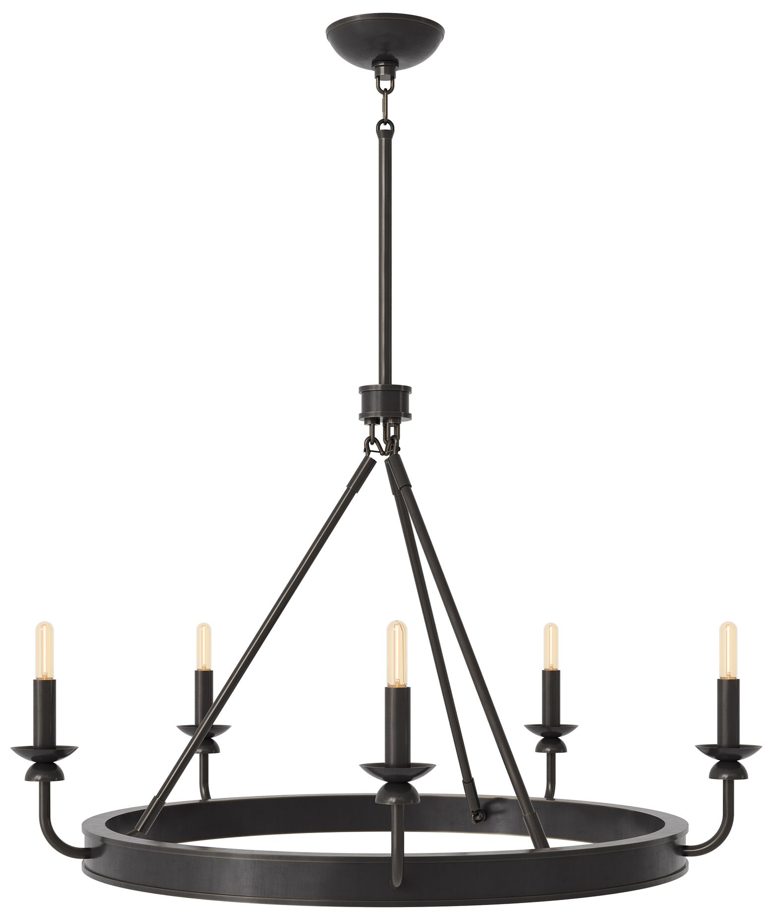 William 34.5" Wide 5-Light Deep Patina Bronze Chandelier