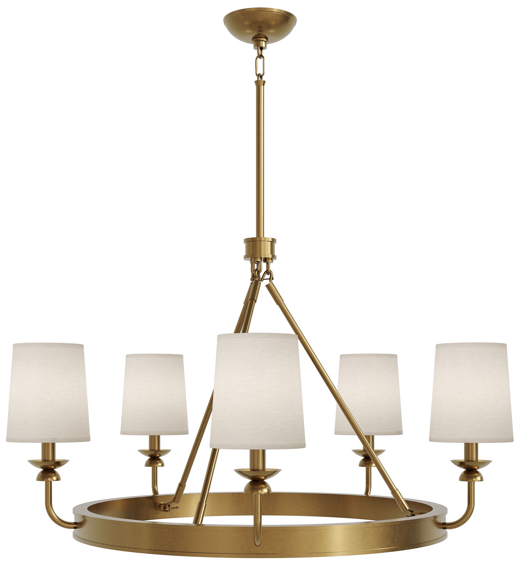 Image 2 William 34.5" Wide 5-Light Lacquered Burnished Brass Chandelier more views