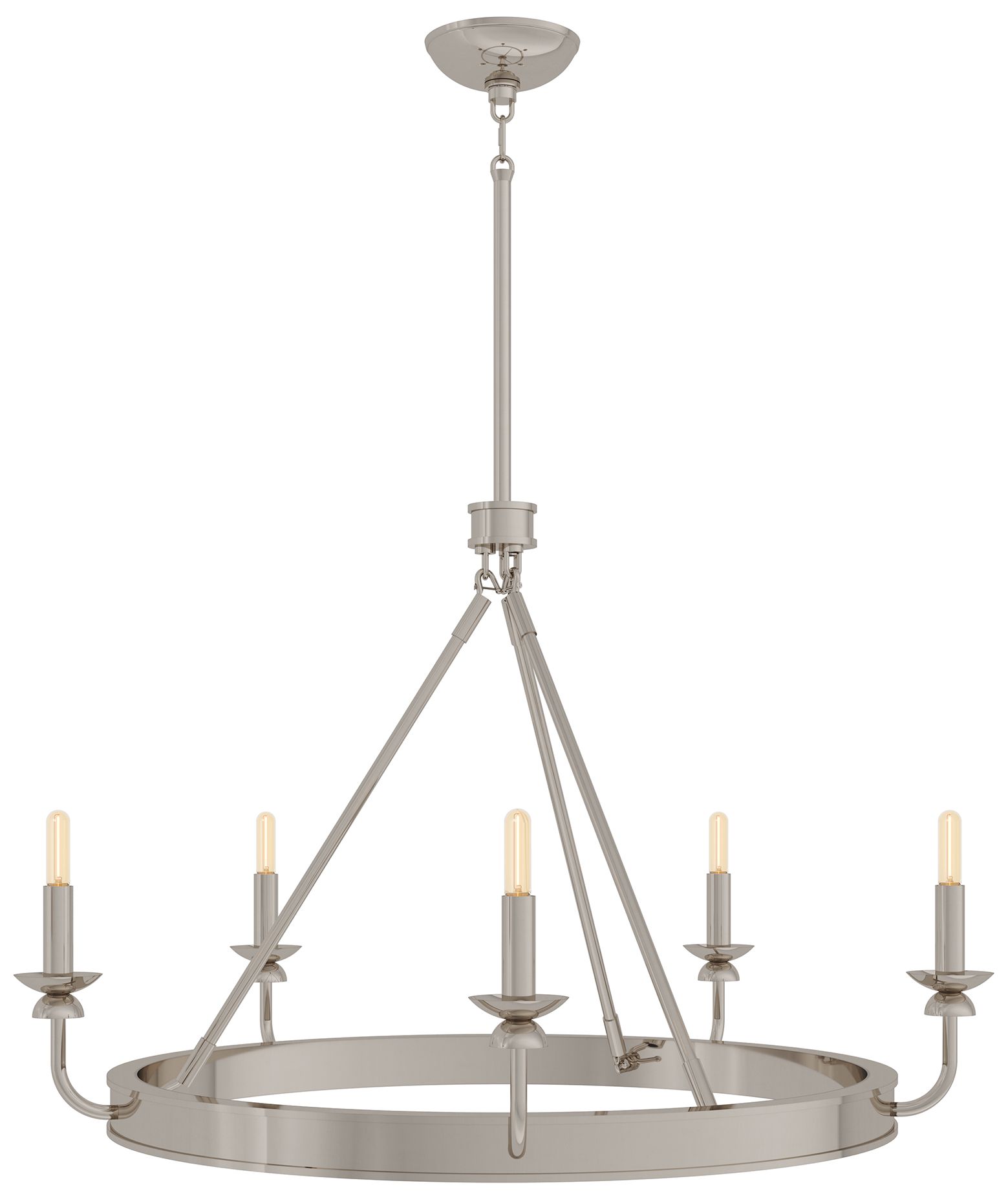 William 34.5" Wide 5-Light Polished Nickel Chandelier
