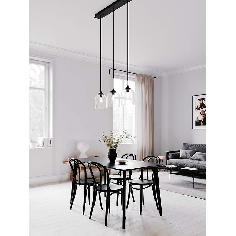 Image 5 William 36" 3 Light Linear Black Pendant more views