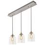 1_William 36" 3 Light Linear Satin Nickel Pendant