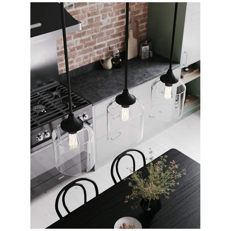 Image 3 William 36" 3 Light Linear Satin Nickel Pendant more views