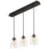 William 36" Wide Black Linear Multi-Light Pendant