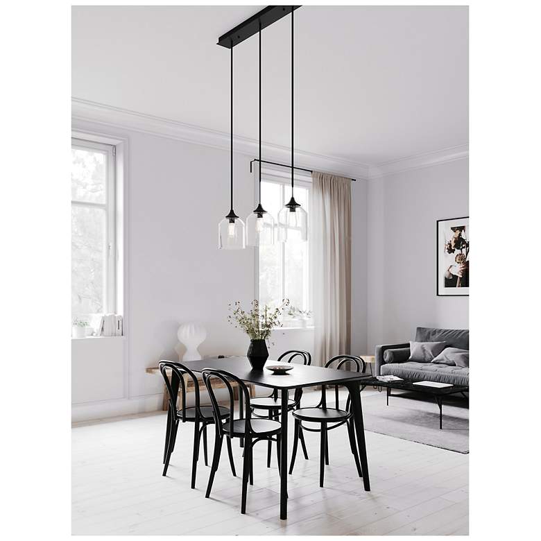 Image 5 William 36" Wide Black Linear Multi-Light Pendant more views