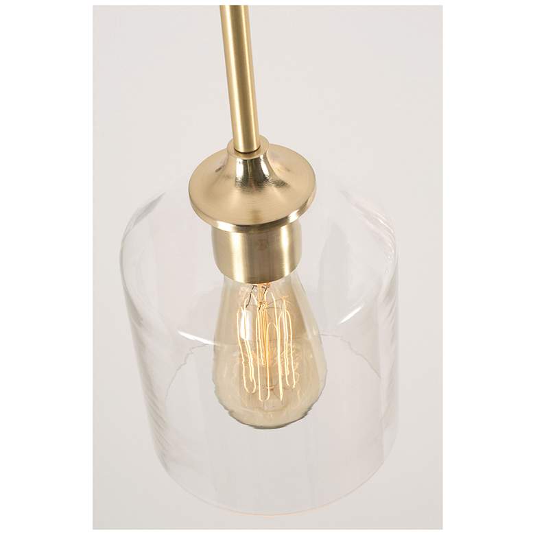 Image 3 William 36" Wide Satin Brass 4-Light Linear Pendant more views