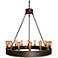 William 42" Wide Bronze Rust 16-Light Wagon Wheel Chandelier