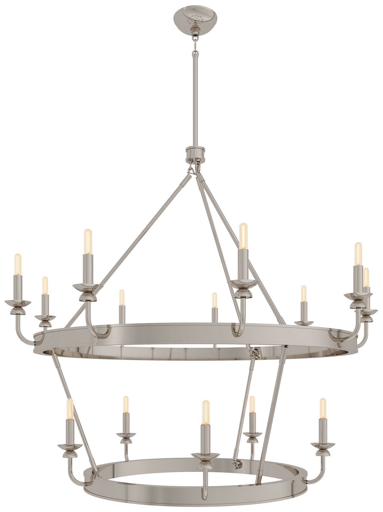 William 48.75" Wide 14-Light Polished Nickel Chandelier