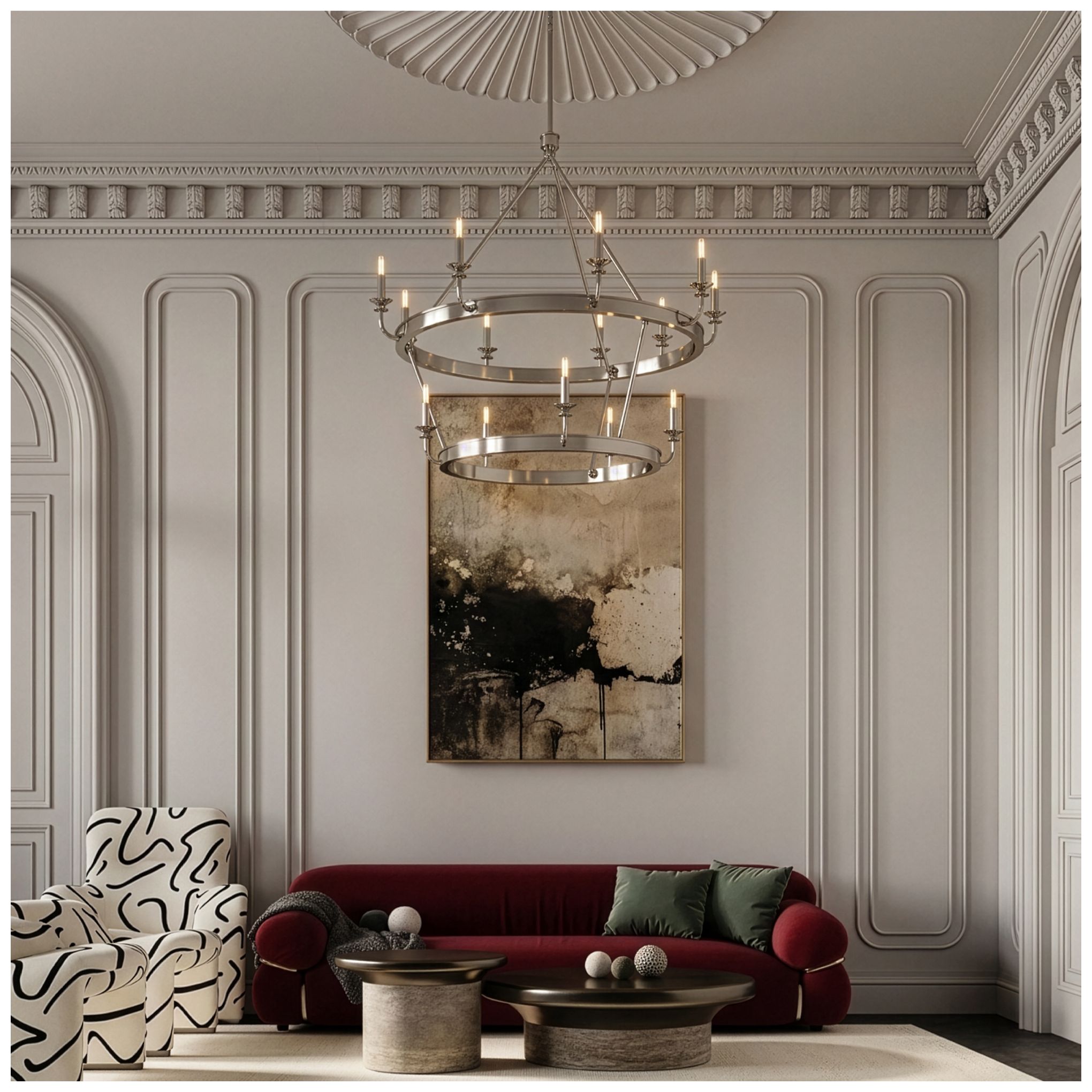 Image 3 William 48.75" Wide 14-Light Polished Nickel Chandelier more views