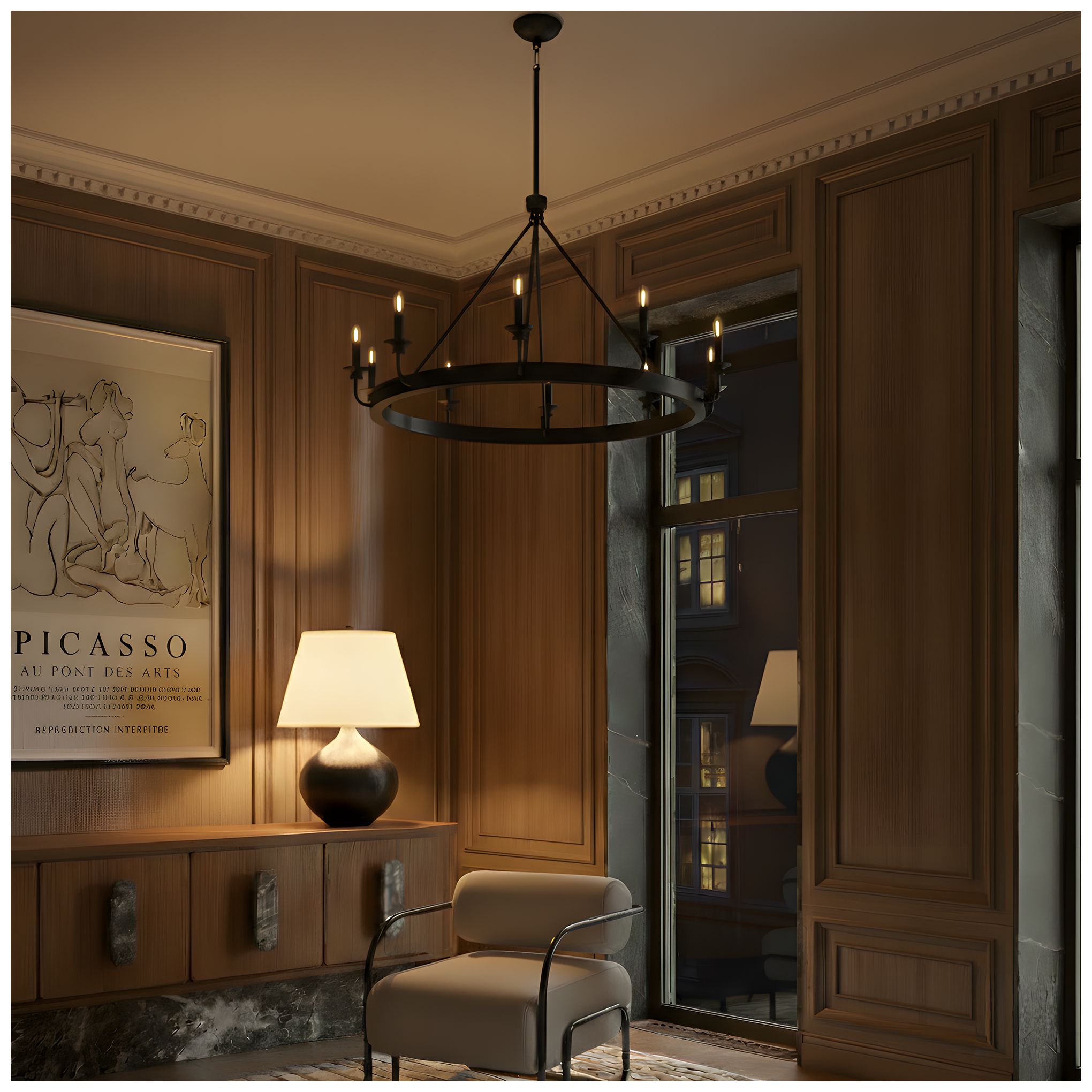 Image 3 William 48.75" Wide 9-Light Deep Patina Bronze Chandelier more views