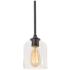 William 5 1/2" Wide Black Mini Pendant with Clear Glass