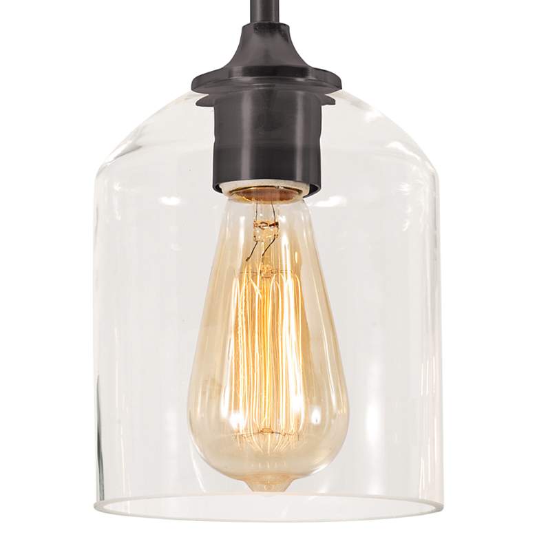 Image 3 William 5 1/2" Wide Black Mini Pendant with Clear Glass more views