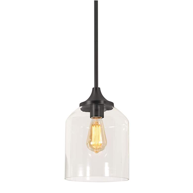 Image 2 William 7 3/4" Wide Black Mini Pendant
