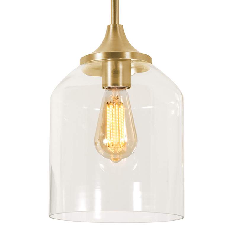 Image 2 William 7 3/4" Wide Satin Brass Metal Mini Pendant more views