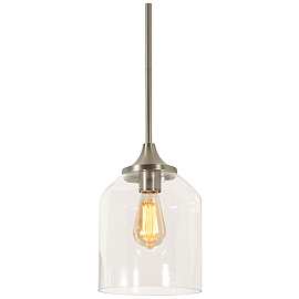 William 5 1/2" Wide Satin Brass Steel Mini Pendant