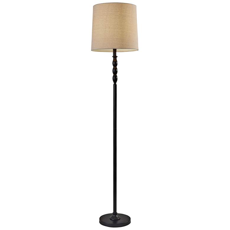 Image 2 William Black Metal Stem Floor Lamp