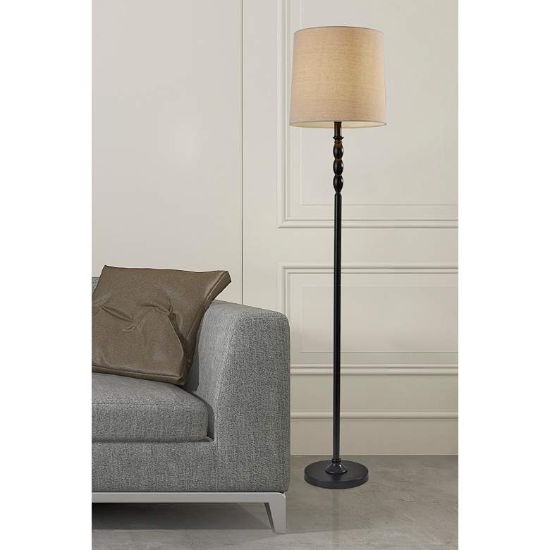 Image 1 William Black Metal Stem Floor Lamp