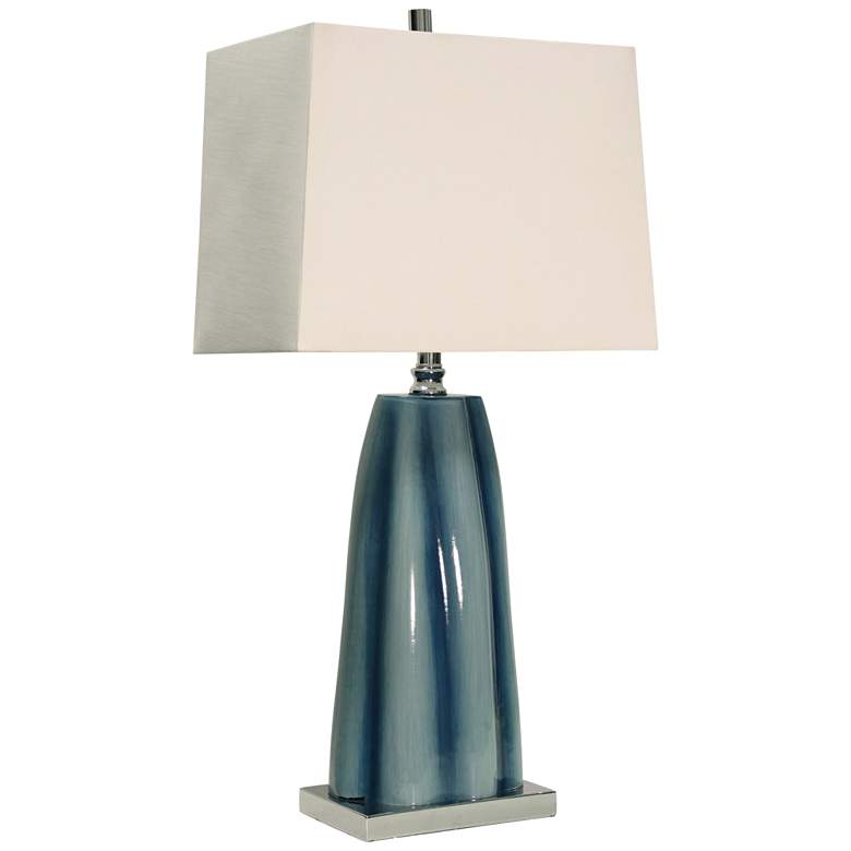 Image 1 William Mangum Diamond Shoals Blue Glass Table Lamp