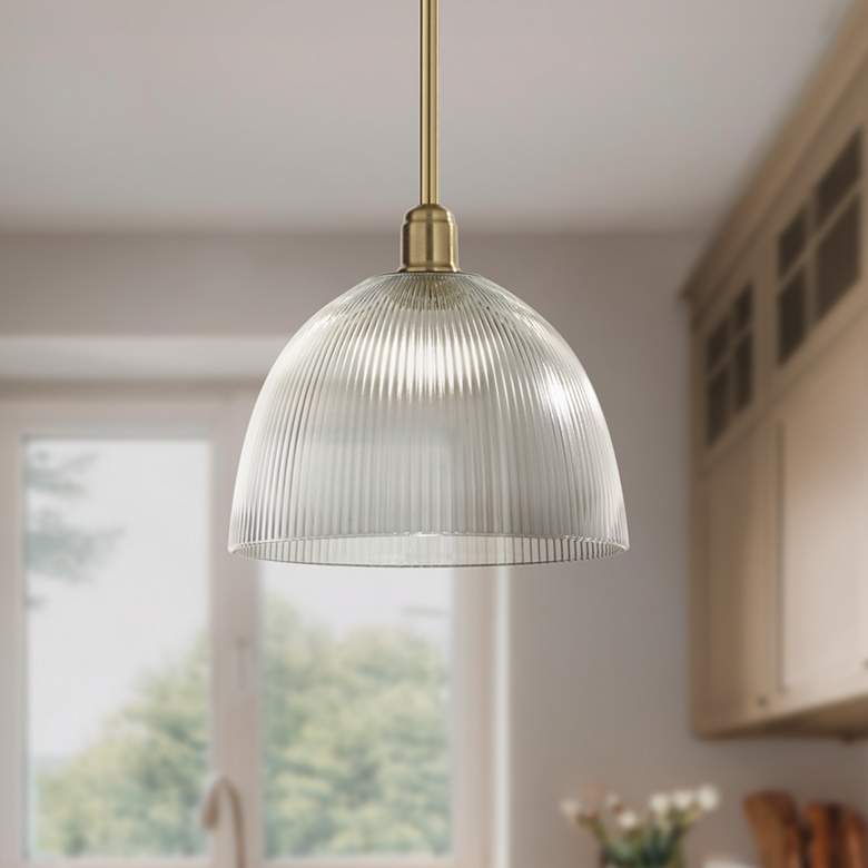 Image 1 Williams 12" Wide Antique Brass Dome Mini Pendant