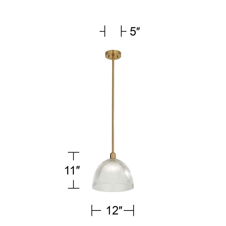 Image 6 Williams 12" Wide Antique Brass Dome Mini Pendant more views