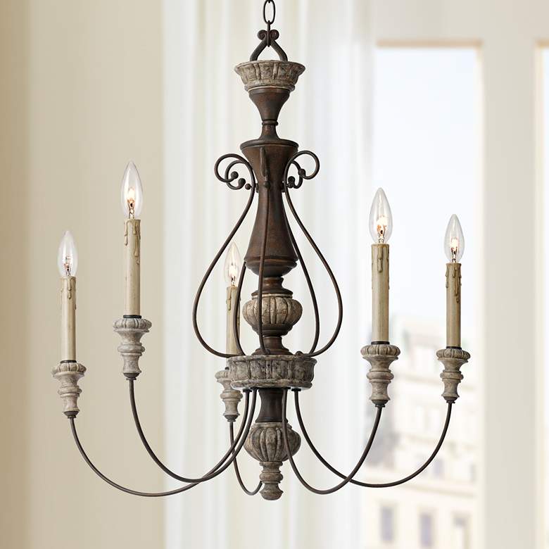 Image 1 Williams Collection 27 inch Wide Rust Chandelier