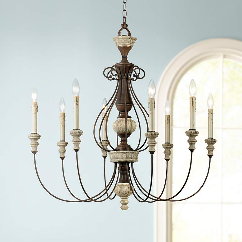 Image 1 Williams Collection 30 inch Wide Rust Chandelier